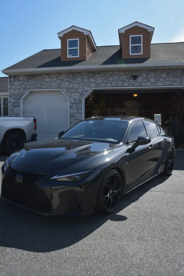 Black Lexus IS finished on the owner’s driveway