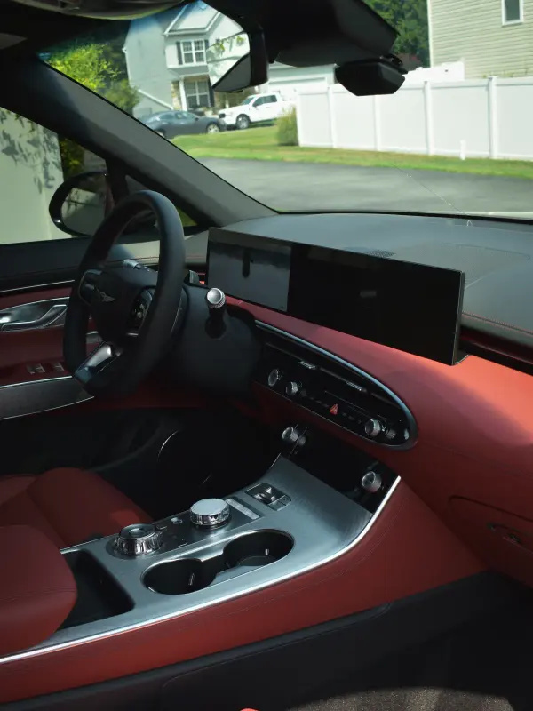 Genesis dashboard and red leather interior, cleaned