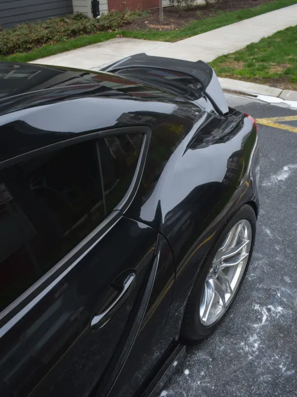 Supra rear quarter panel with a mirror finish